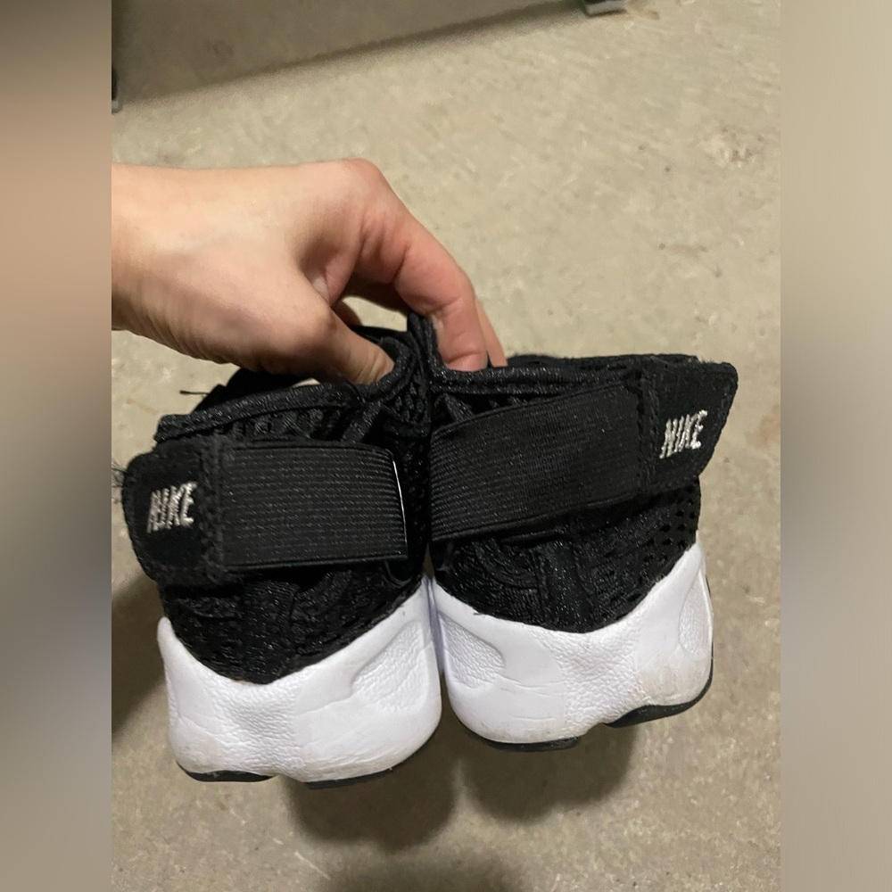 Nike Kids Black Mary Jane-Style Velcro Sneakers with White Swoosh - Picture 3 of 4